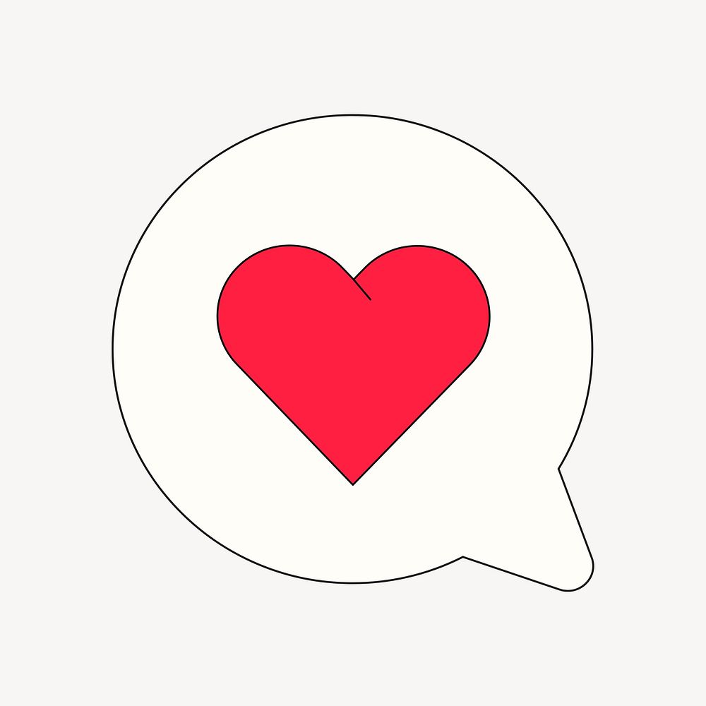 Heart in text bubble, love sign illustration