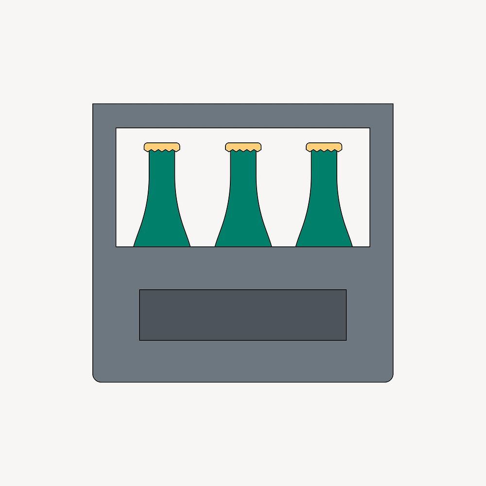 Beer bottle container, alcoholic drink illustration