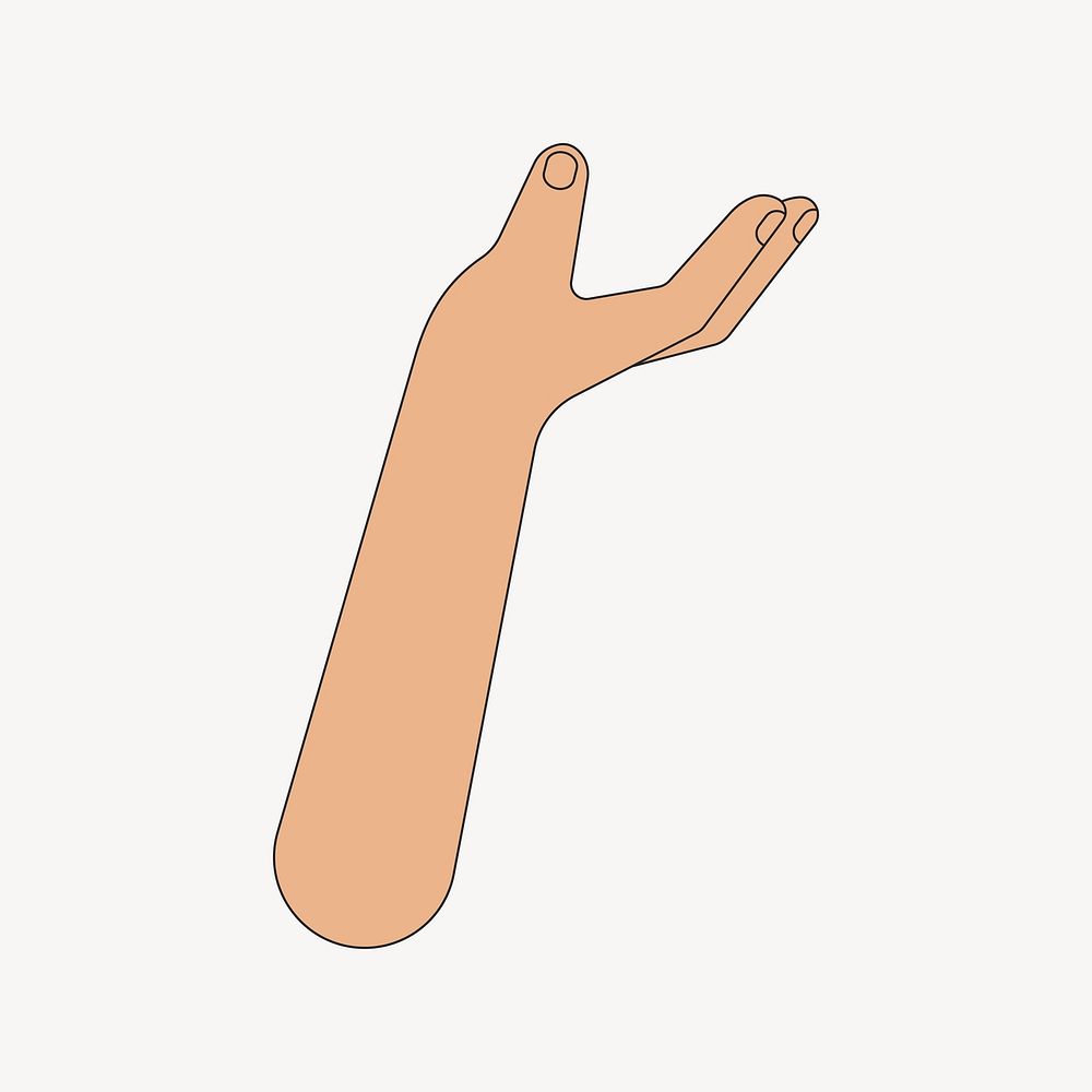 Presenting hand, gesture flat illustration