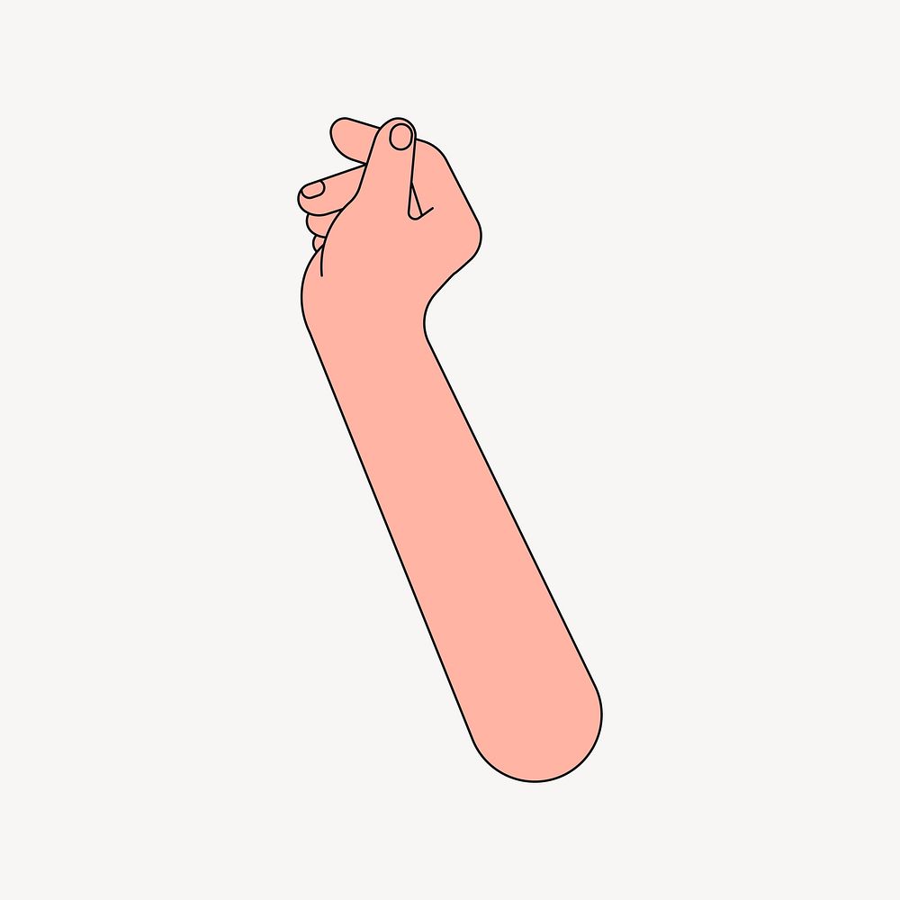 Mini heart hand sign, gesture illustration