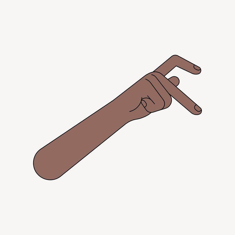 Black halfheart hand sign, flat Free Photo rawpixel