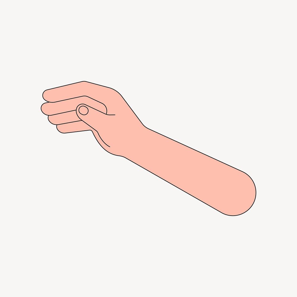Hand arm, gesture flat collage element vector