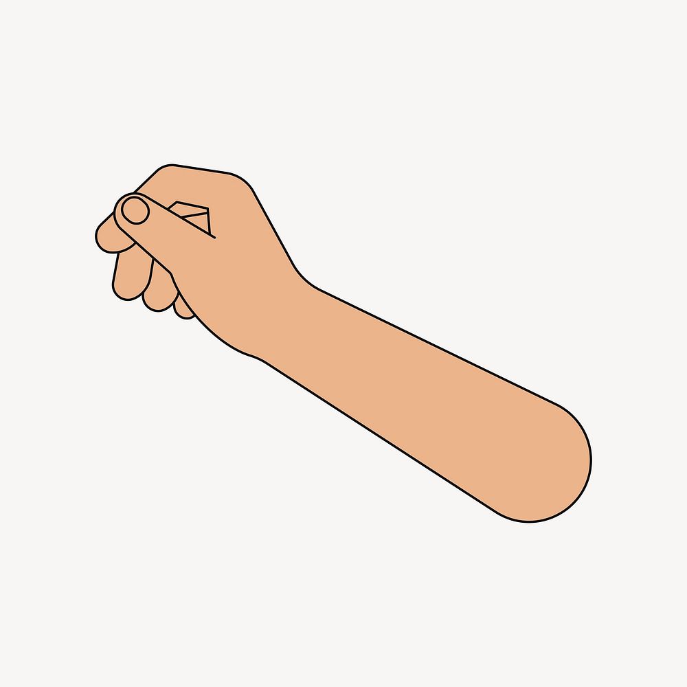 Hand arm, gesture flat collage element vector