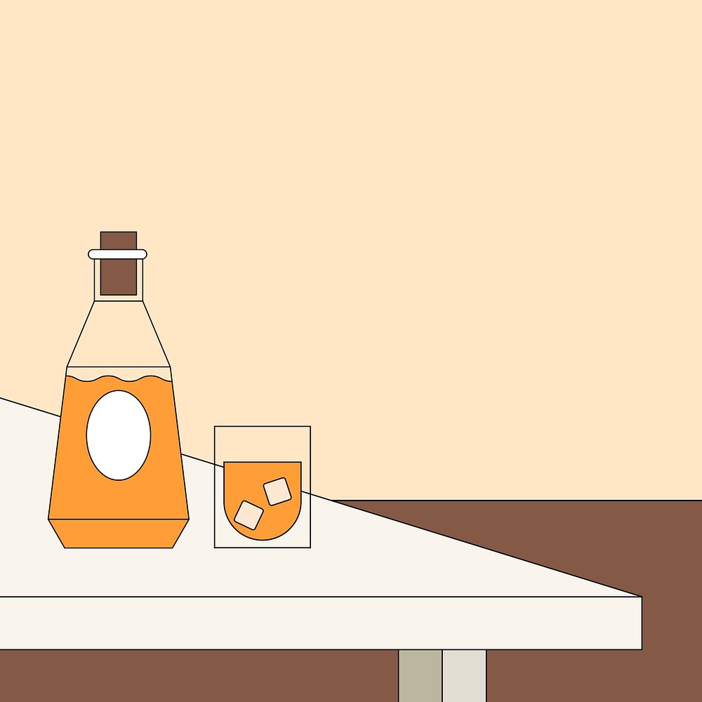 Whiskey bottle background, alcoholic drink illustration