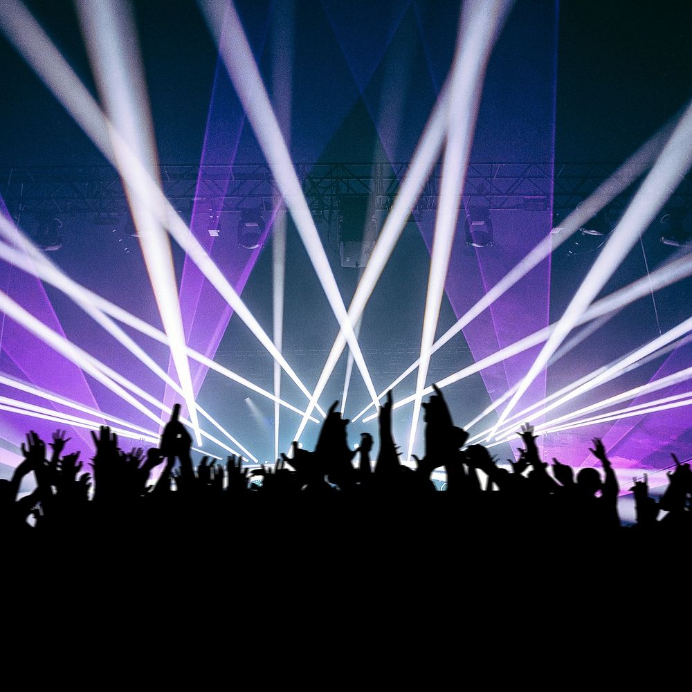 EDM concert crowd background