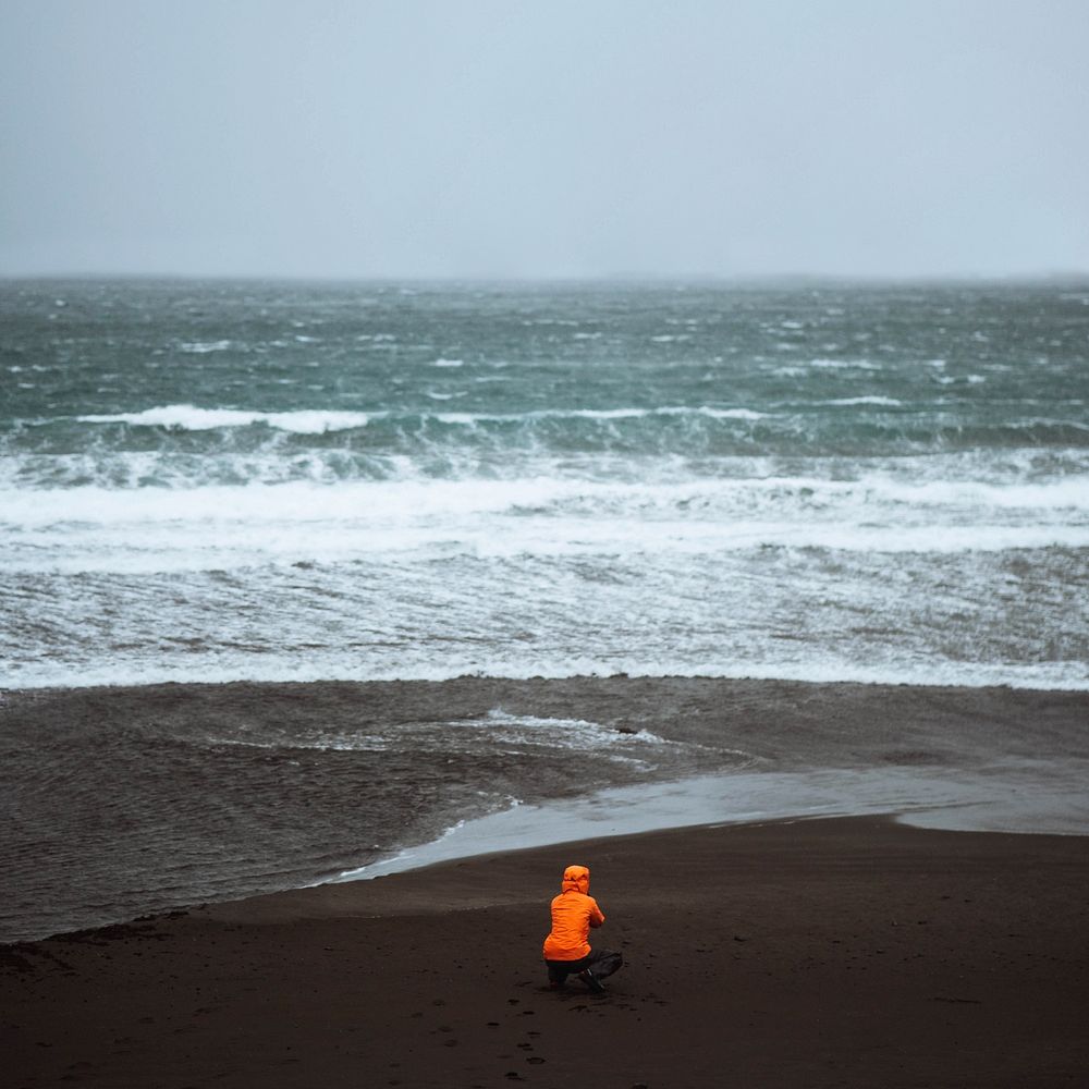 Overcast beach background, nature image