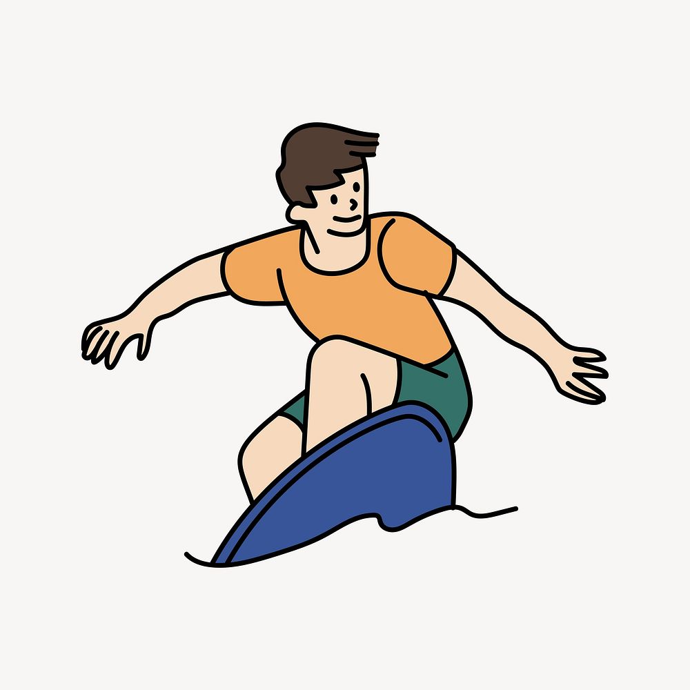 Man surfing doodle