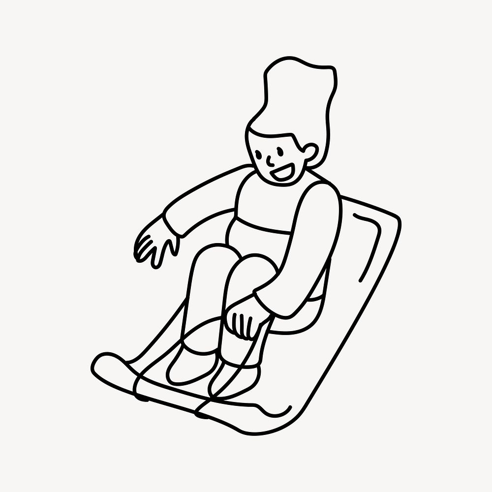 Girl tobogganing doodle Free Photo rawpixel