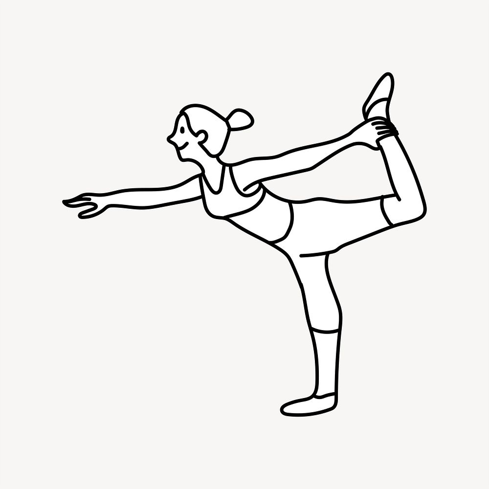 Woman doing yoga doodle