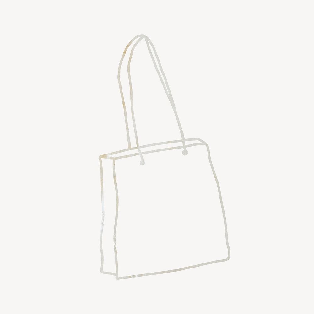 Shopping bag, line art illustration