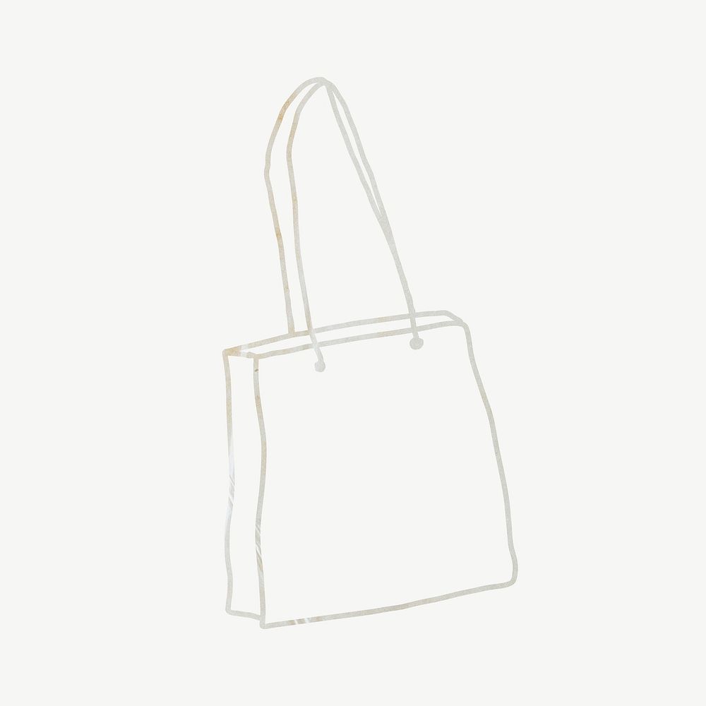 Shopping bag, line art illustration psd