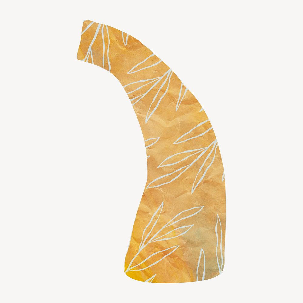 Leafy chimney shape, abstract paper craft element