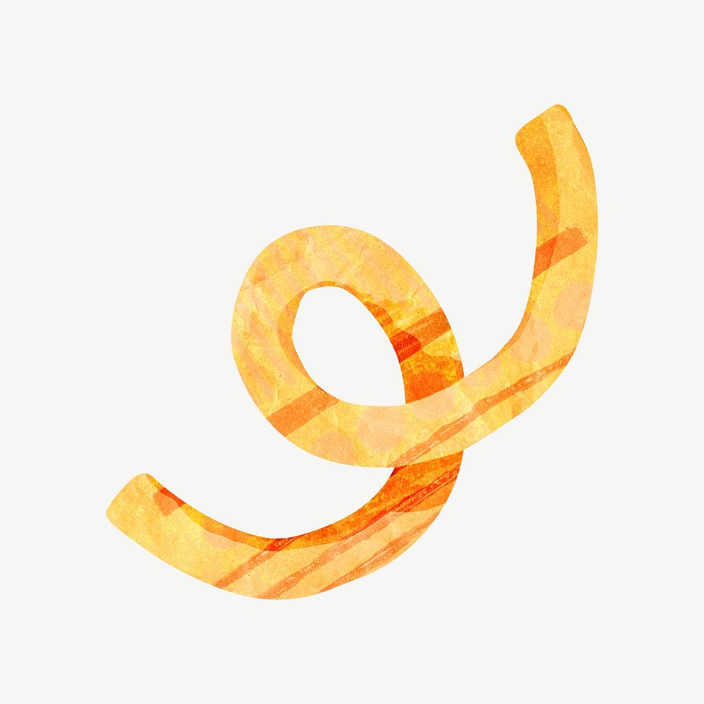 Orange spring shape, abstract paper | Premium PSD - rawpixel