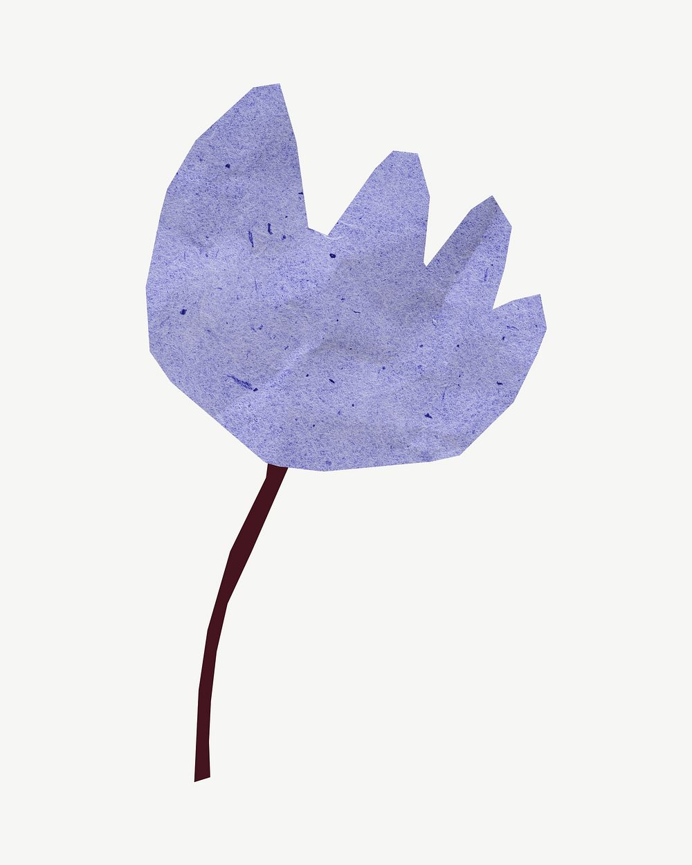 Purple flower, paper craft element psd