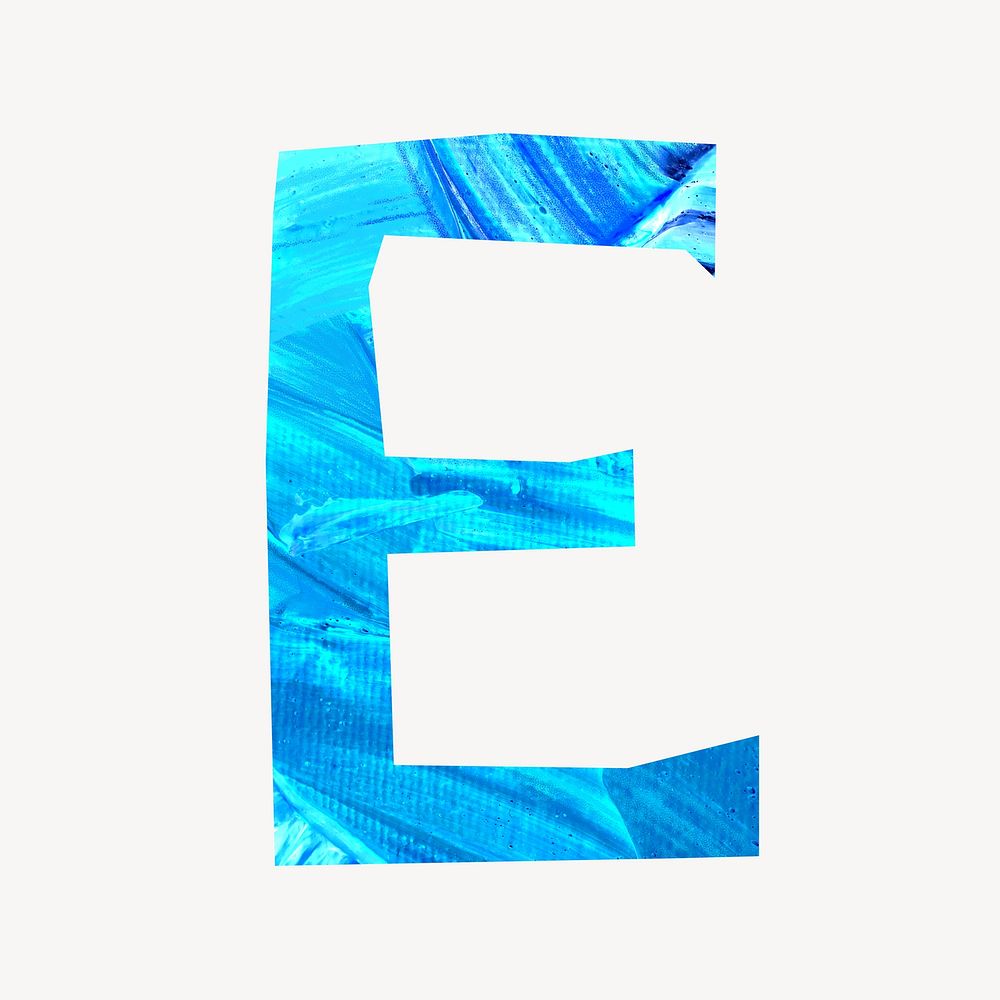 E letter, paper English alphabet