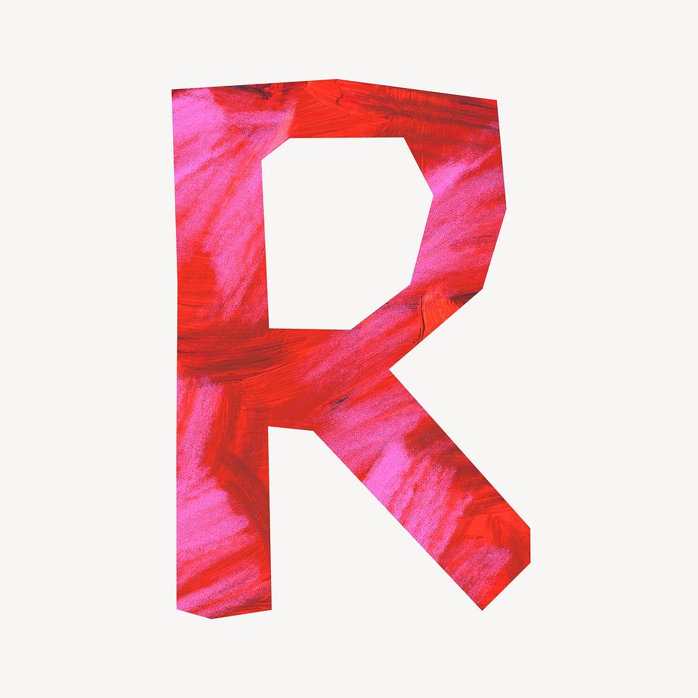 R letter, paper English alphabet