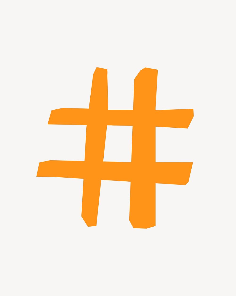 Hashtag symbol, paper craft element