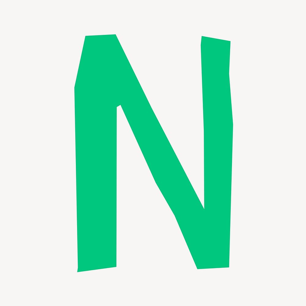 N letter, paper English alphabet