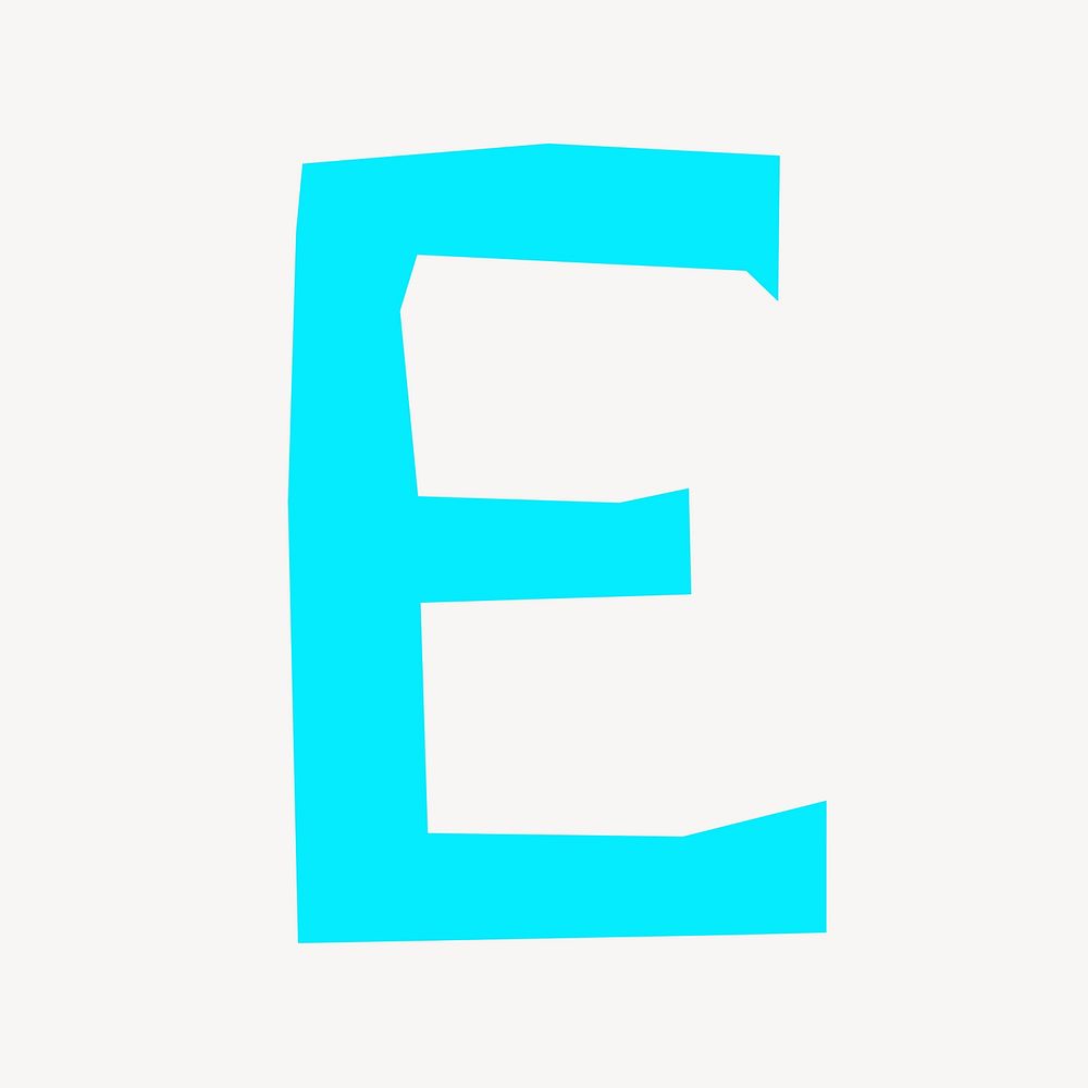E letter, paper English alphabet