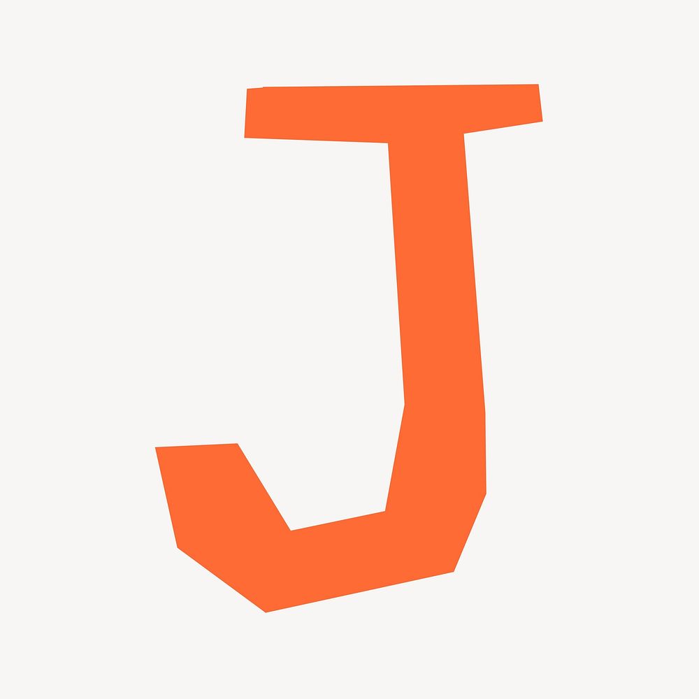 J letter, paper English alphabet