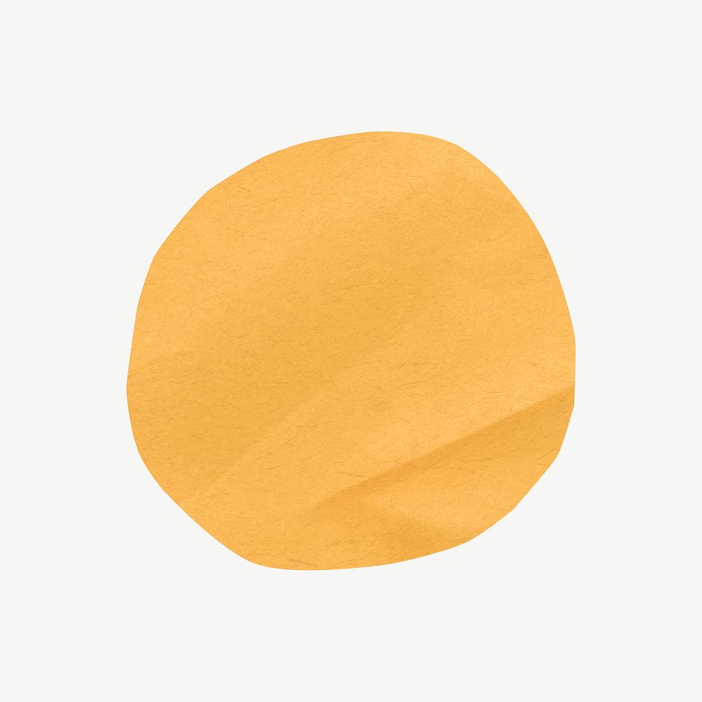 Orange circle  shape, paper craft element psd