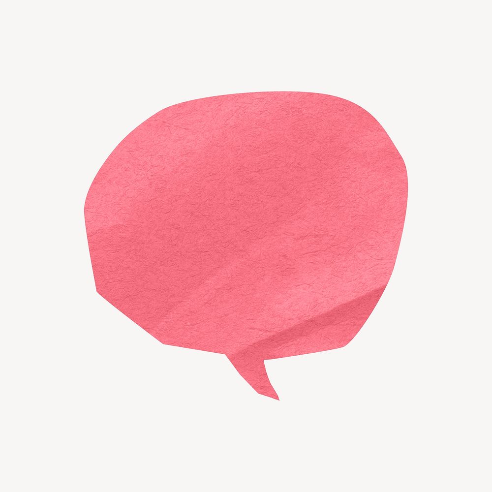 Pink speech bubble, communication paper element