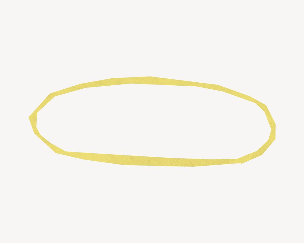 Yellow  oval shape, paper craft element