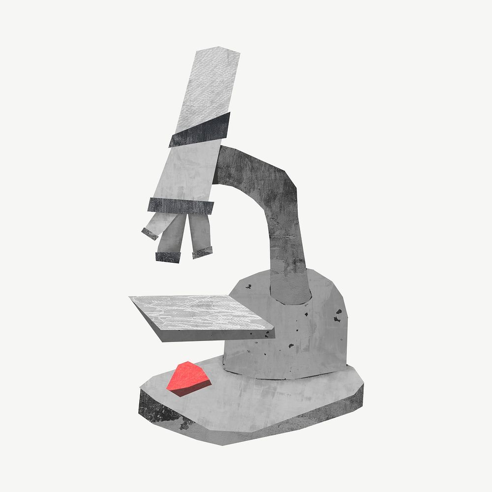 Science microscope, paper craft element psd