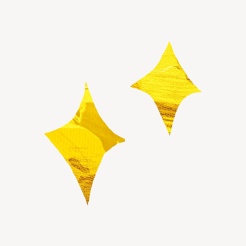 Yellow sparkle shapes, paper craft element