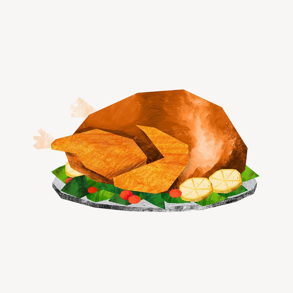 Thanksgiving turkey, food paper craft element