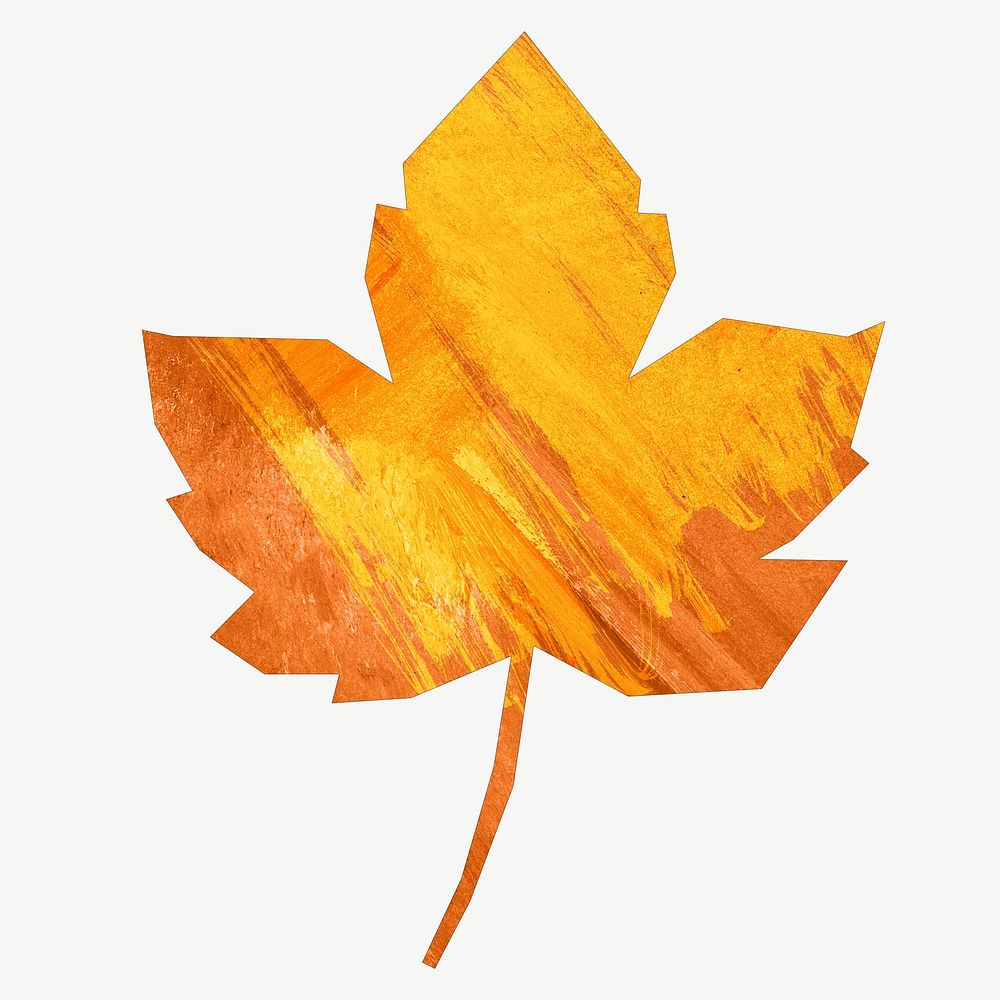 Autumn maple leaf, paper craft element psd
