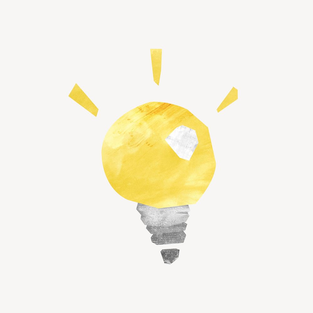 Light bulb, creative idea paper craft element