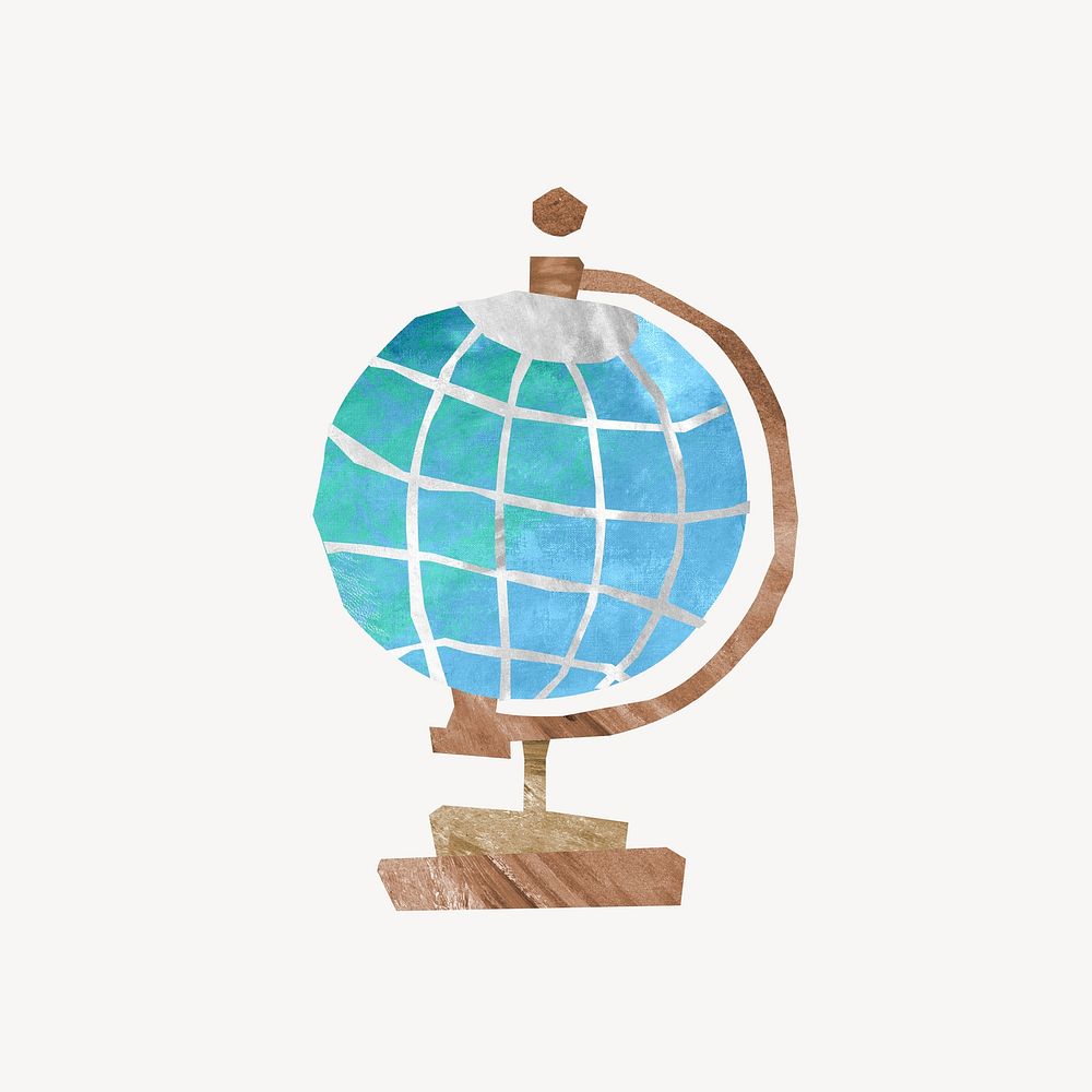 Spinning globe education, paper craft element
