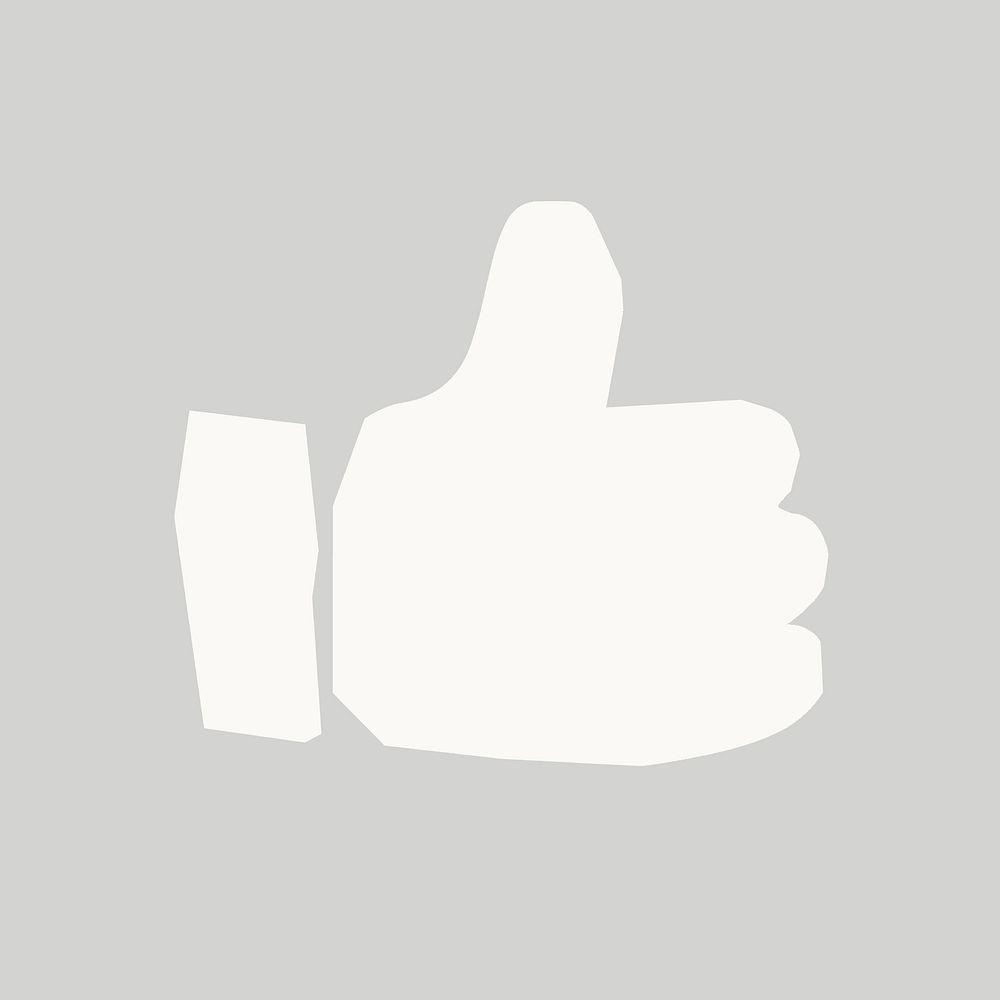 Thumbs up hand, paper craft element psd