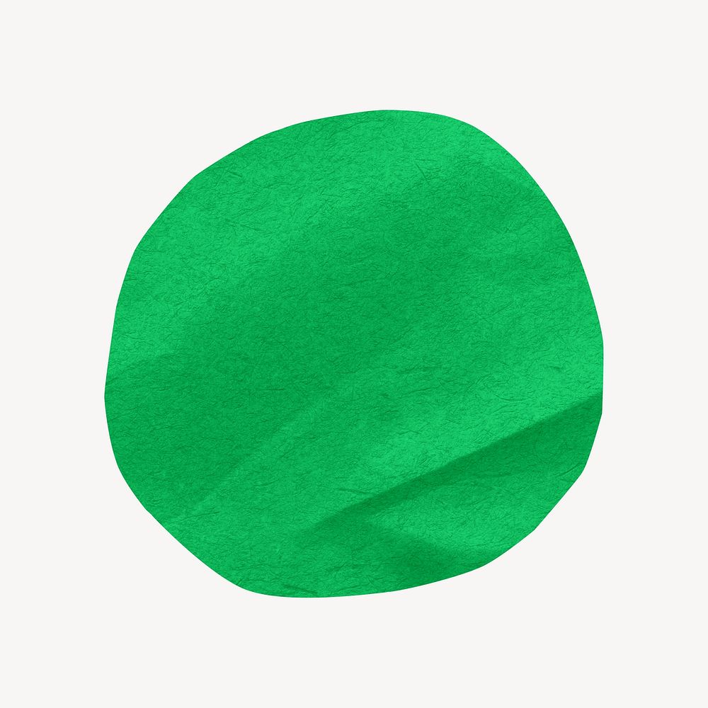 Green  circle shape, paper craft element
