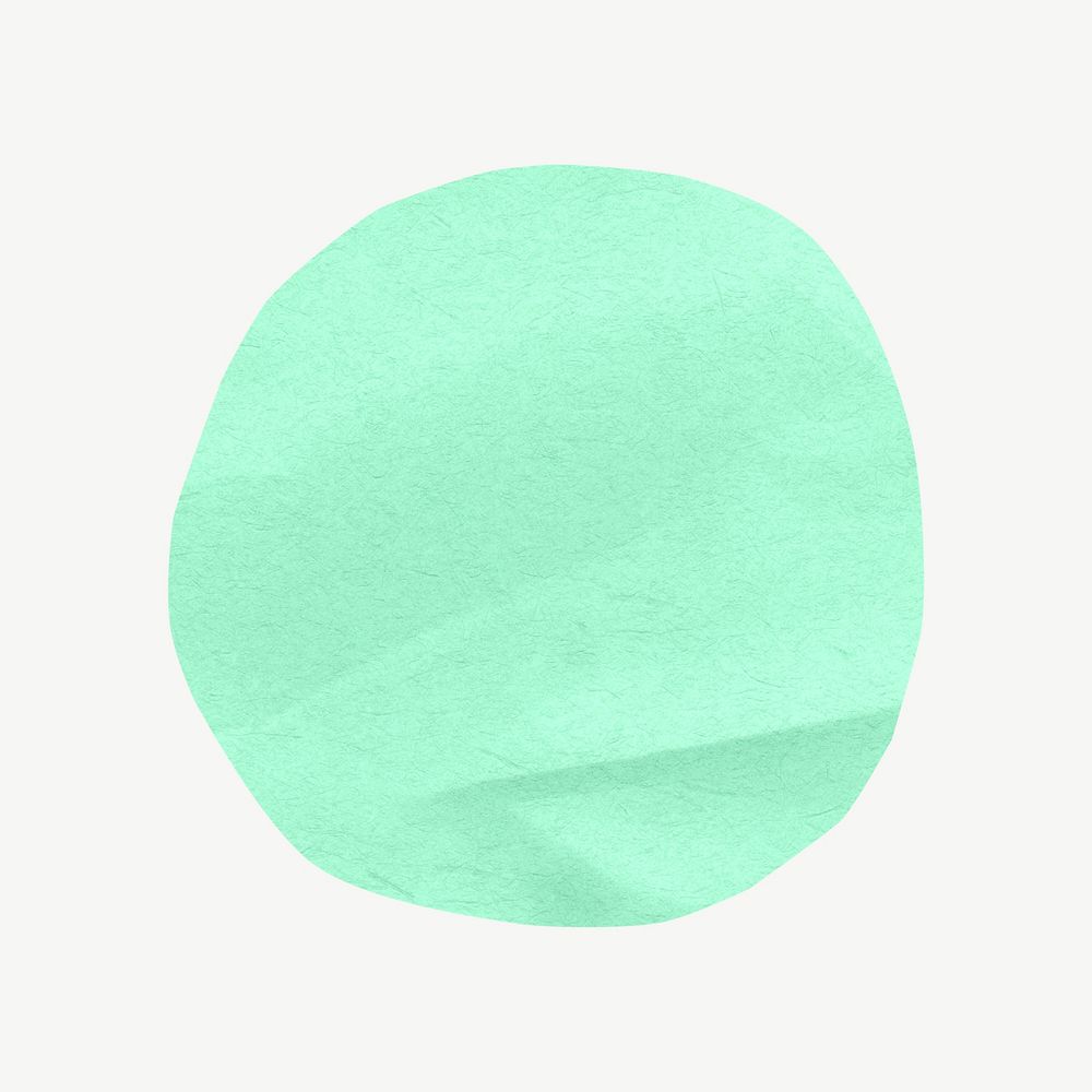 Green  circle shape, paper craft element psd