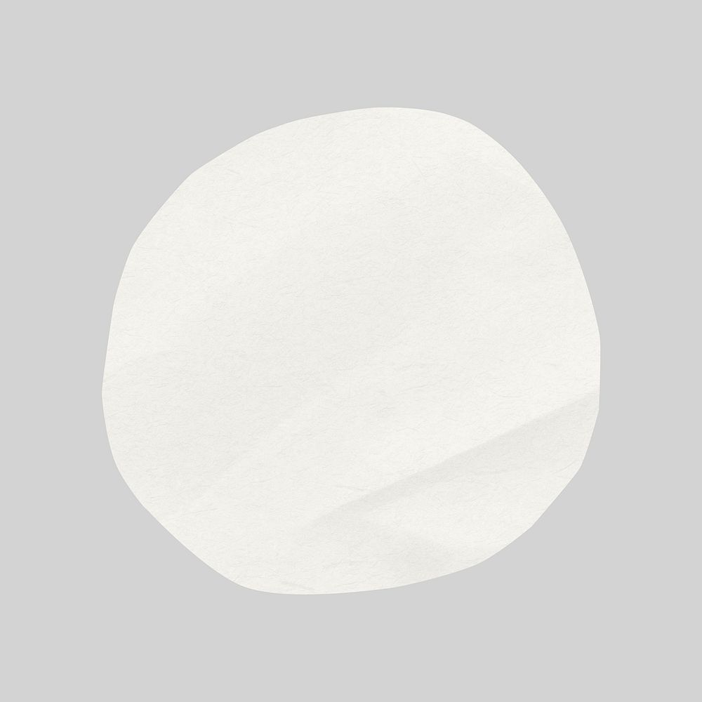 Off-white  circle shape, paper craft element psd