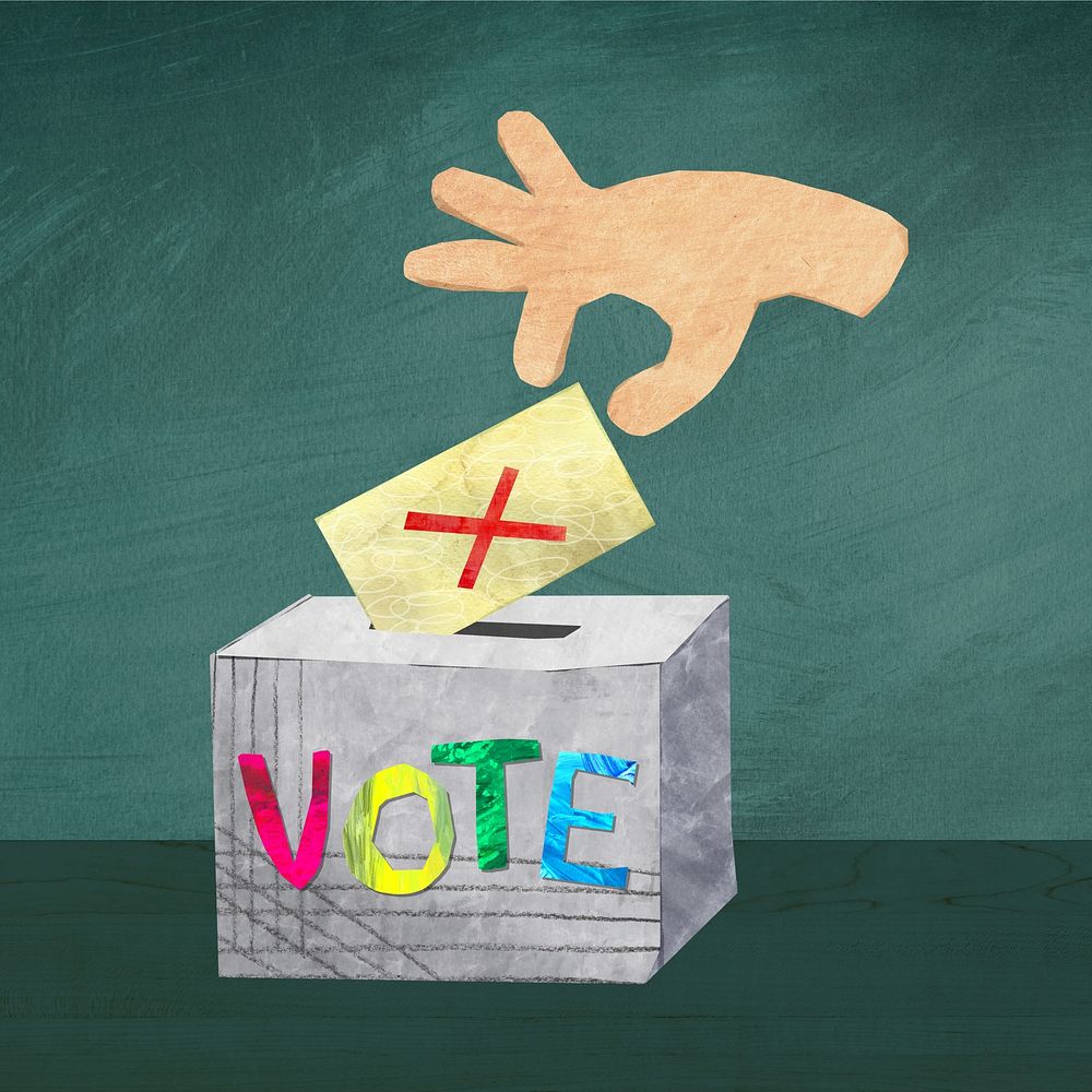 No vote ballot, election voting paper craft element