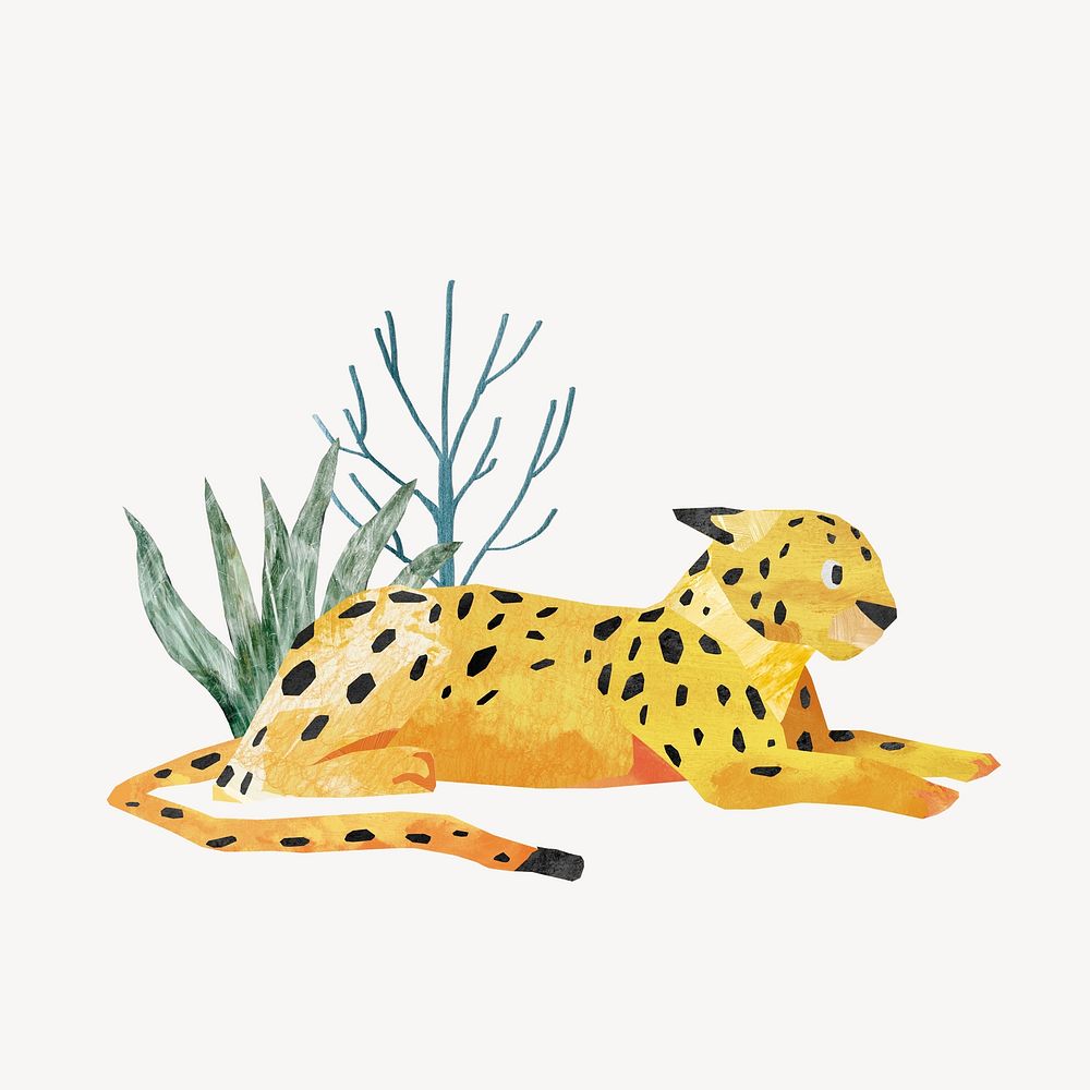 Leopard tiger, animal paper craft