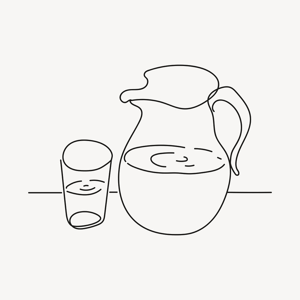 Water jug, aesthetic illustration design element vector