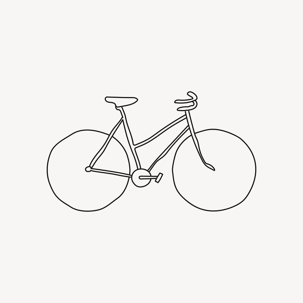 Bicycle doodle, aesthetic illustration design element vector