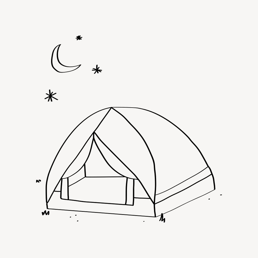 Night camping, aesthetic illustration design element vector