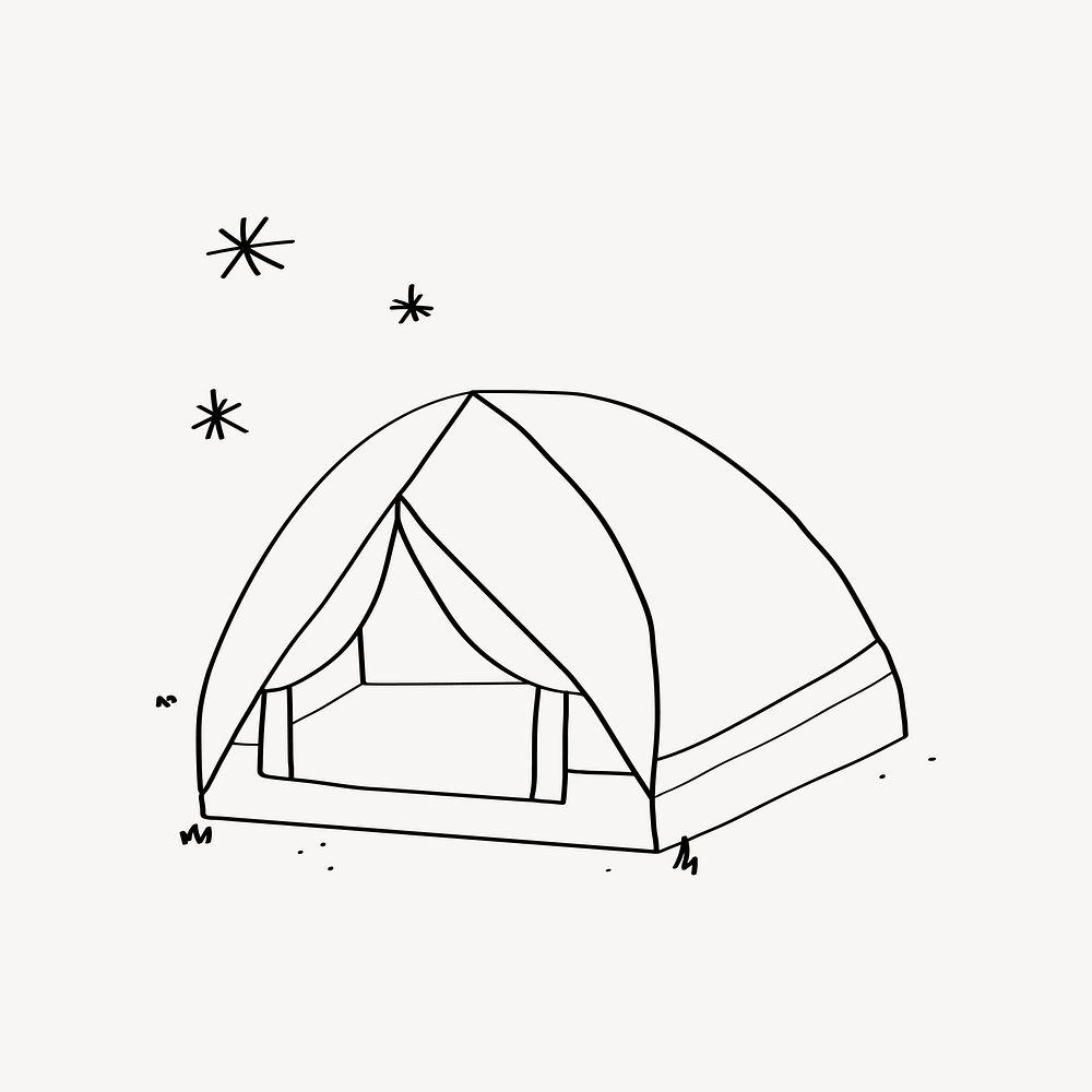 Night camping, aesthetic illustration design element vector