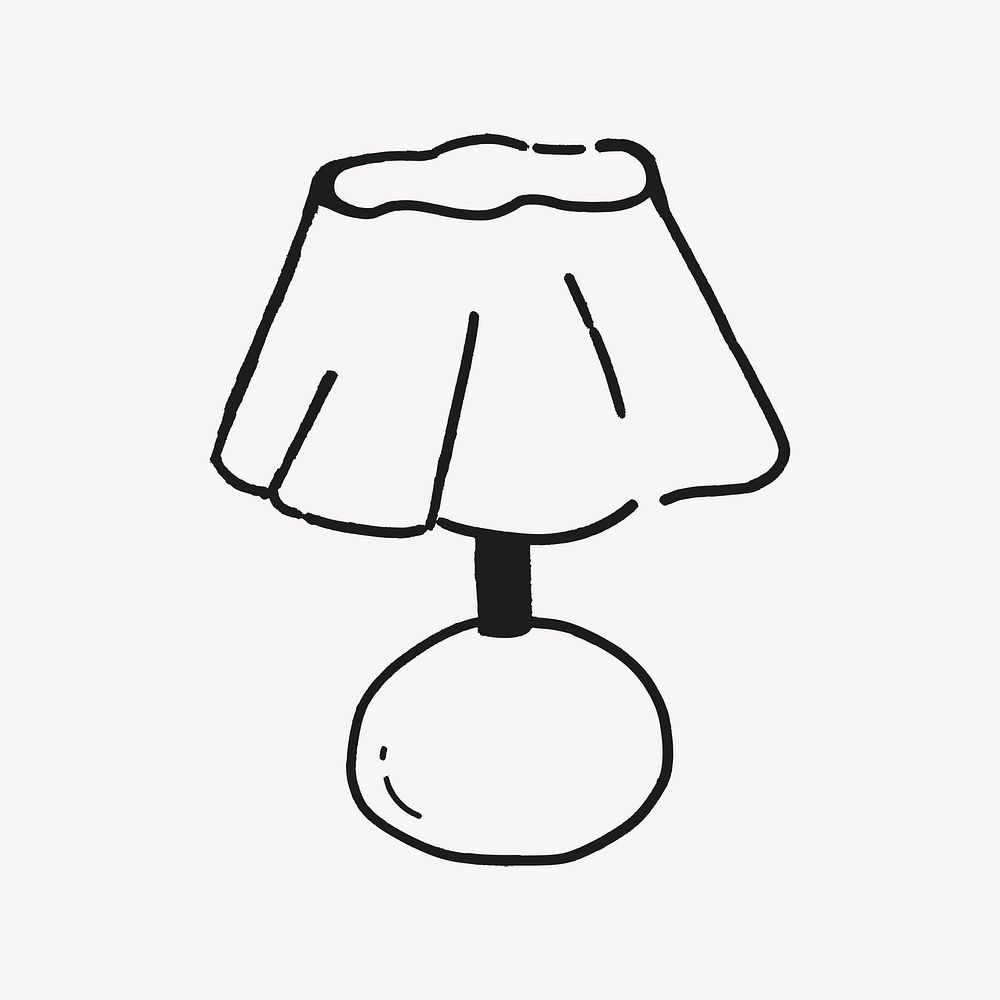 Table lamp, aesthetic illustration design element vector