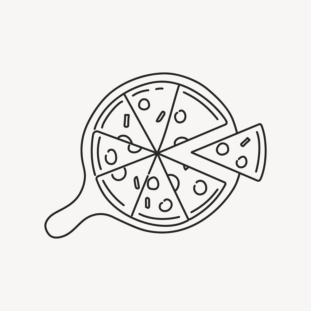 Pizza plate, aesthetic illustration design element vector