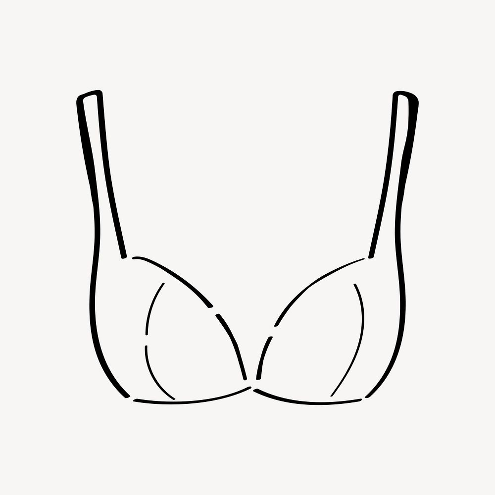 Women's bra, aesthetic illustration design element vector
