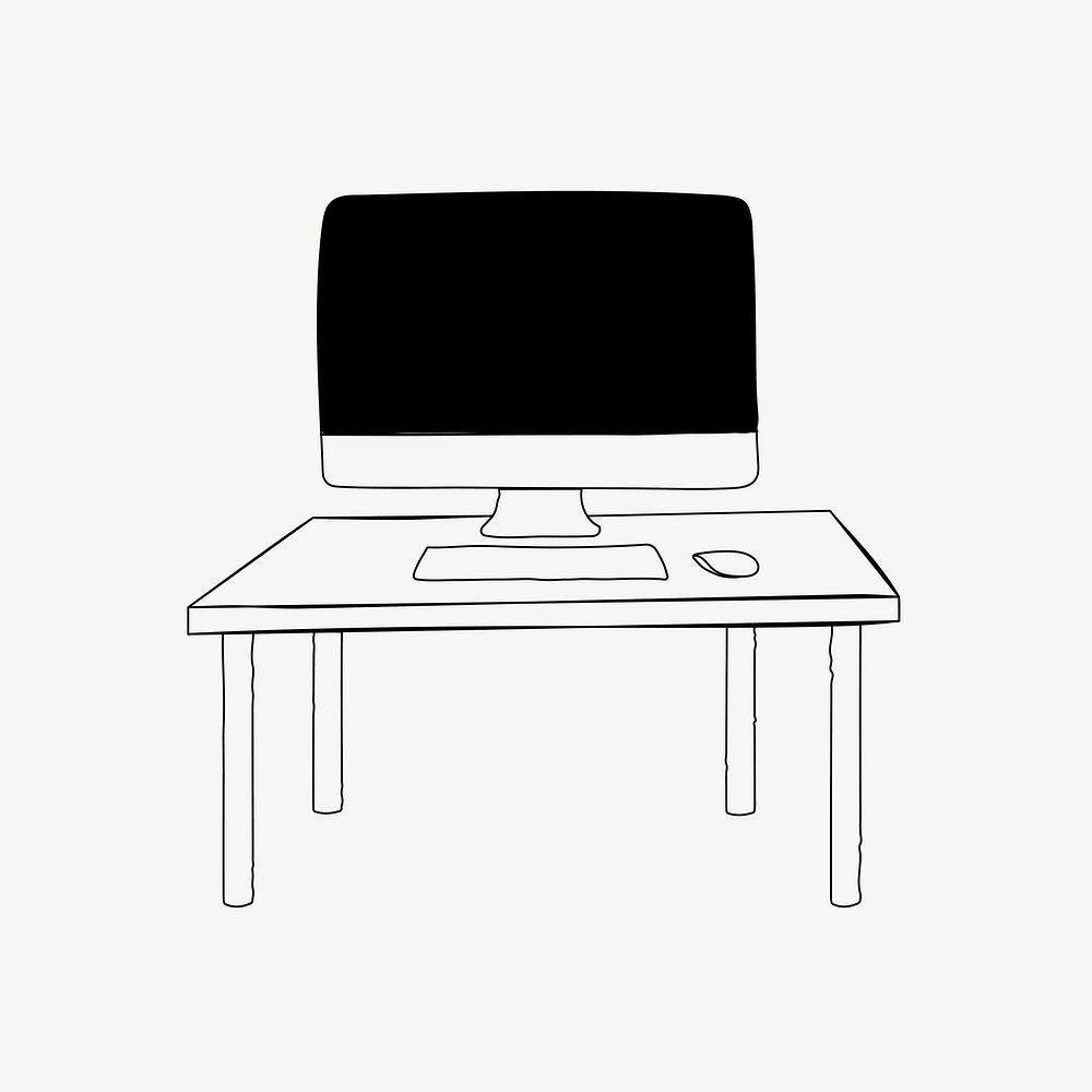Working desk, aesthetic illustration design element vector