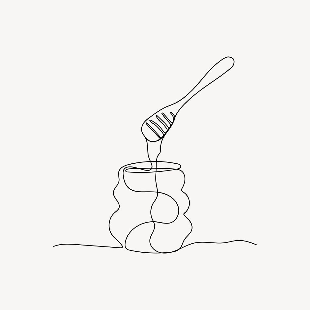 Honey dipper, aesthetic illustration design element vector