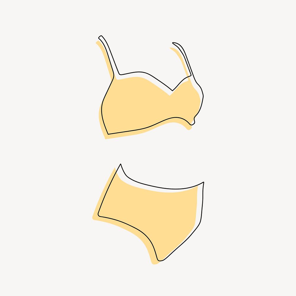 Yellow swimsuit, aesthetic illustration design element vector