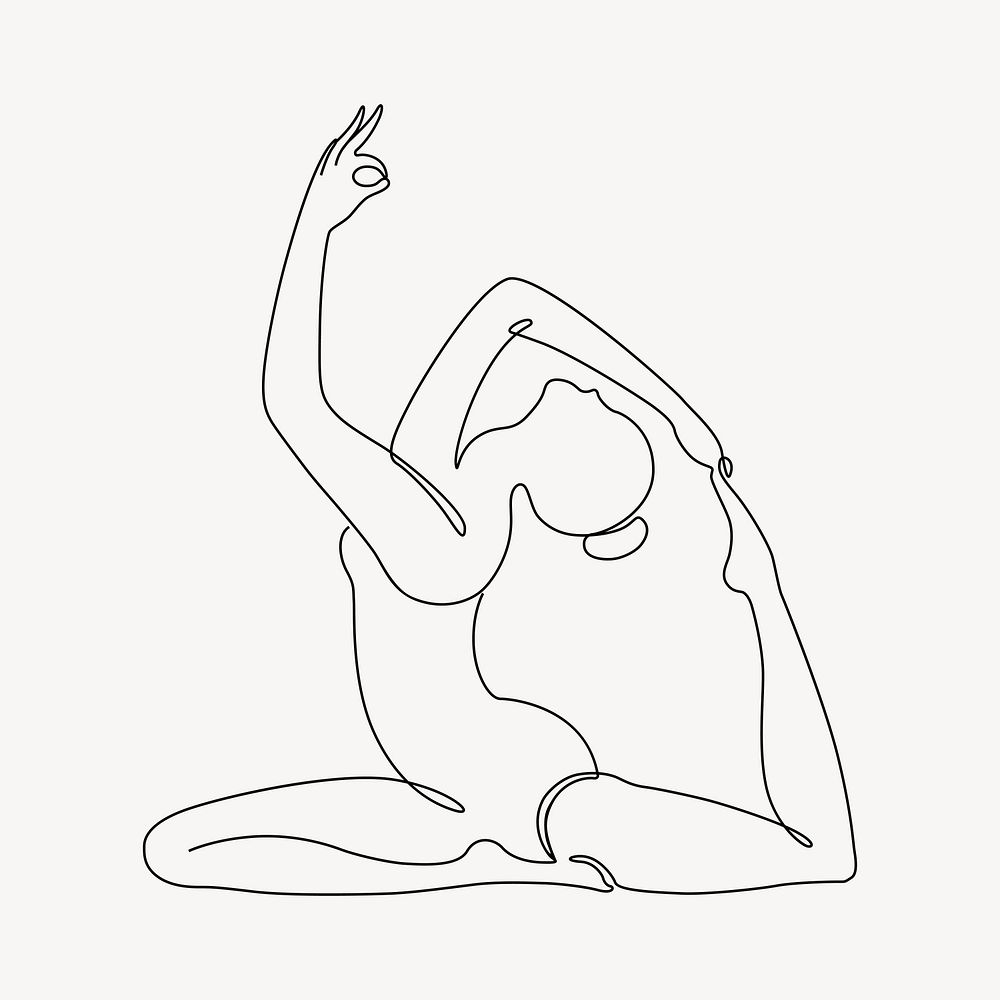 Yoga pose, aesthetic illustration design element vector